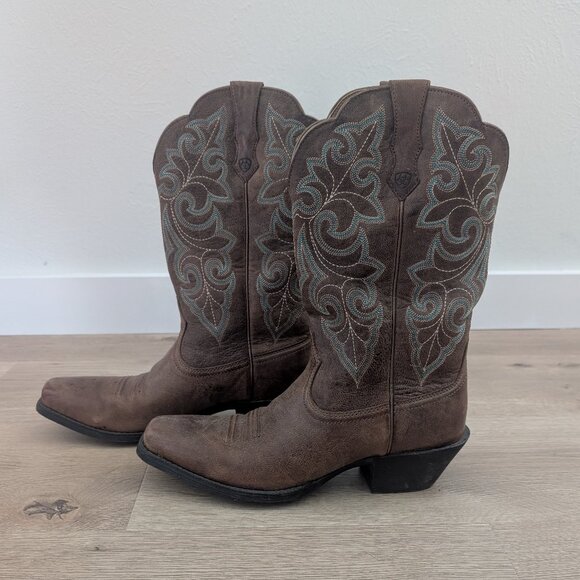 Ariat Women's Round Up Western Boot- Wood 8.5 - Picture 1 of 11